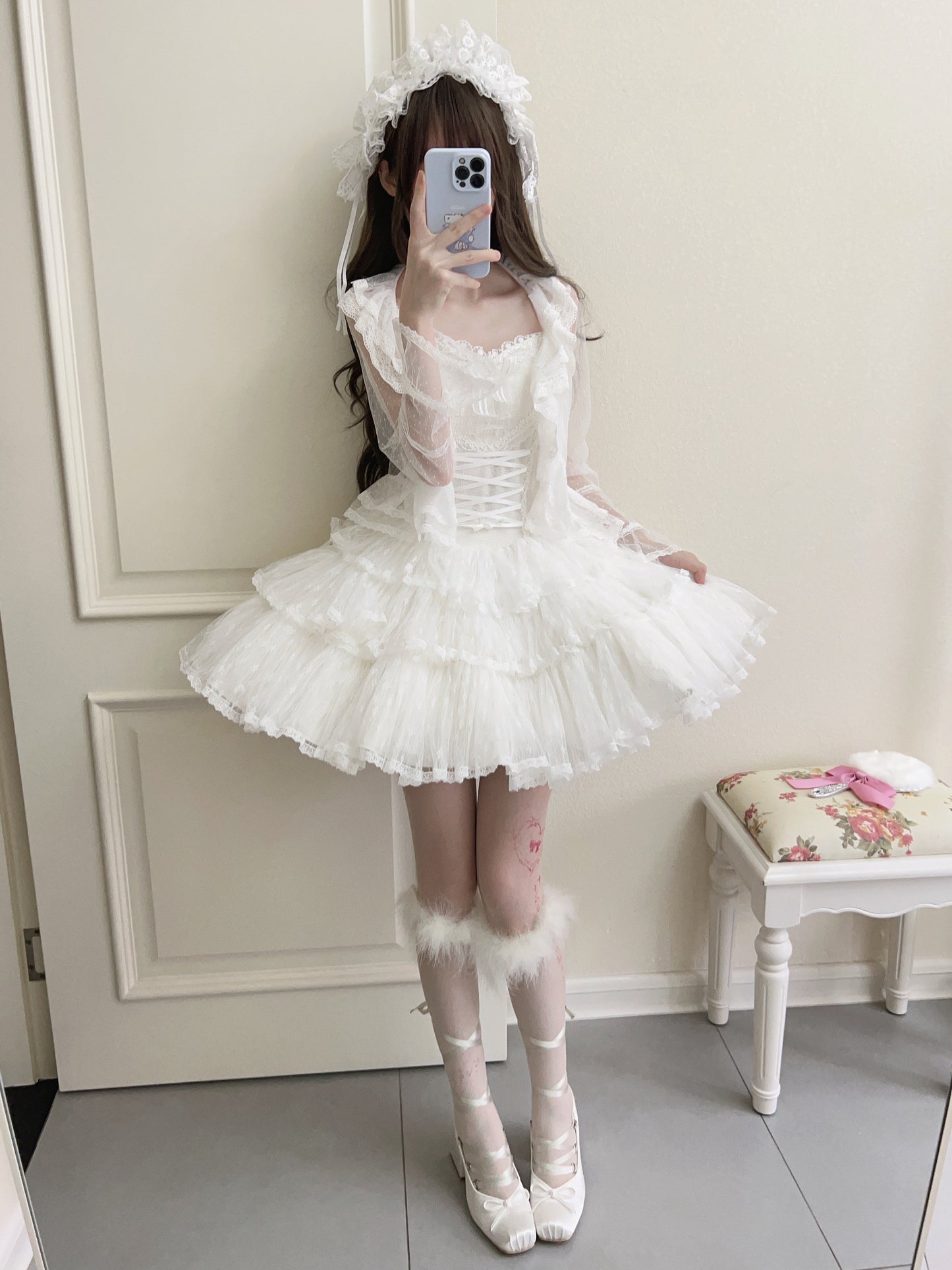 Leibala Doll Lace Mesh Lolita Dress