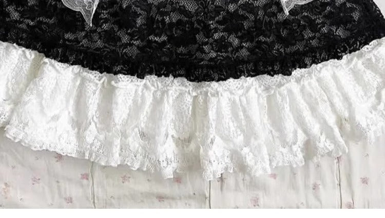 Dark Coquette Lace Two-piece Set