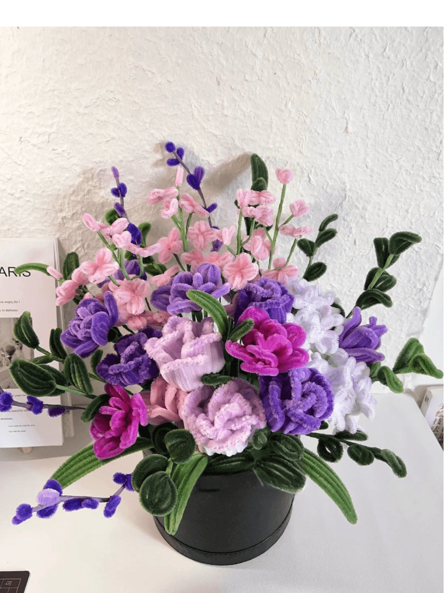 handmade Twisting stick peony rose hug bucket