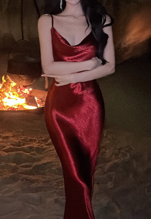 Retro Burgundy Prom Dress