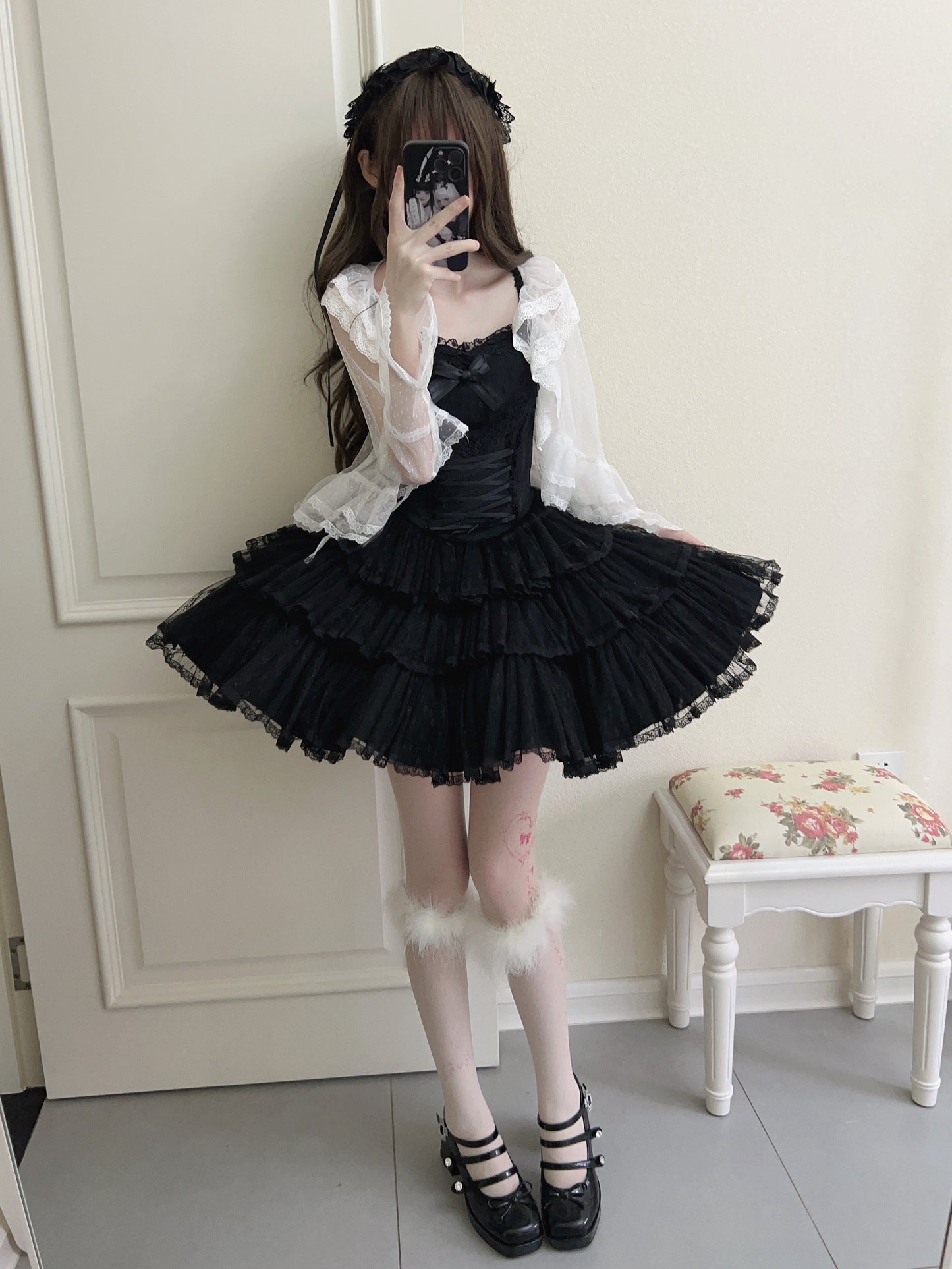 Leibala Doll Lace Mesh Lolita Dress