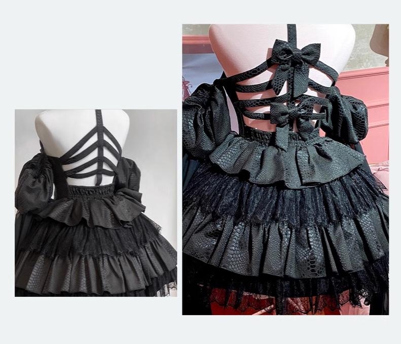Gothic Lolita JSK Dress Snake Print Slimming Backless Dress