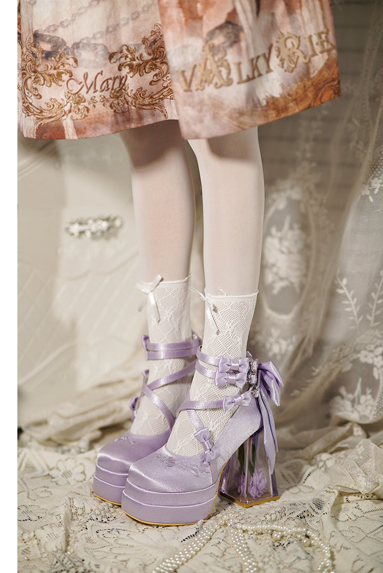 Glass Flower House Lolita High Heels