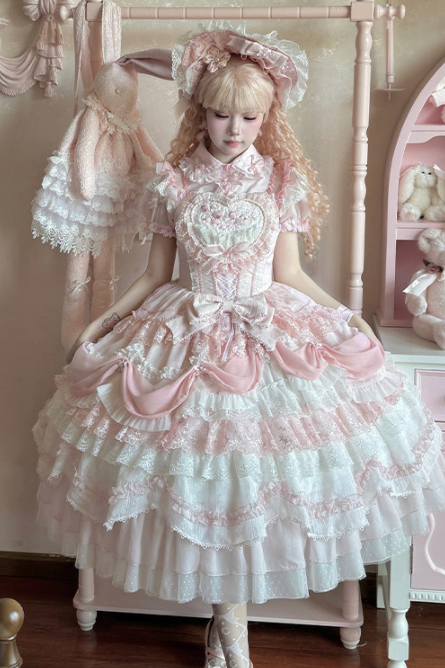 Pink Satin Sweetheart Dress