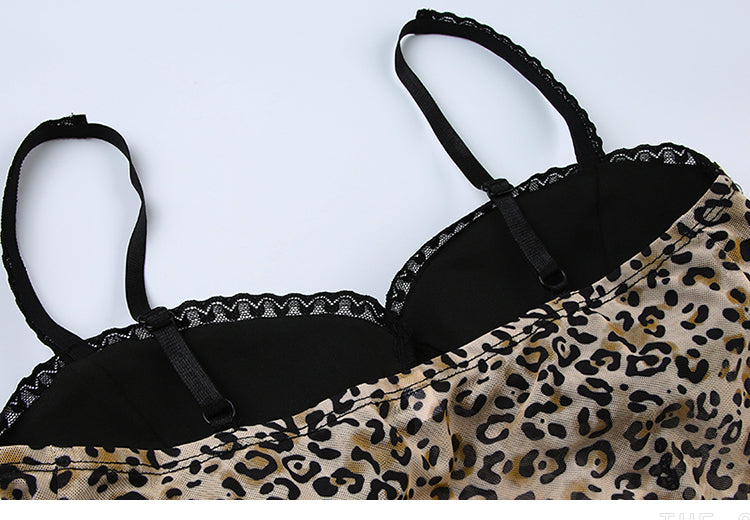 Y2K Mesh Leopard Tank Top