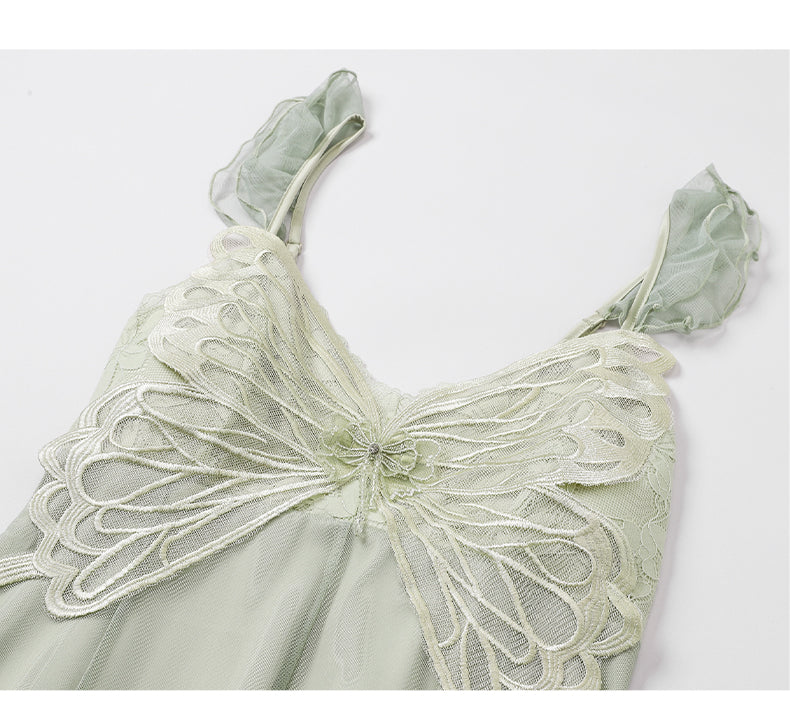 Butterfly Mesh Lace Nightgown