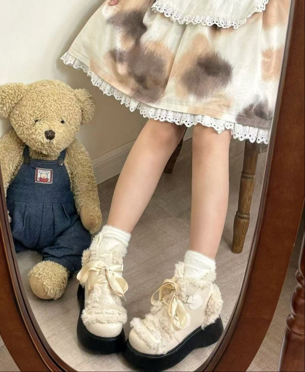 Lamb Lolita Fur Martin Boots