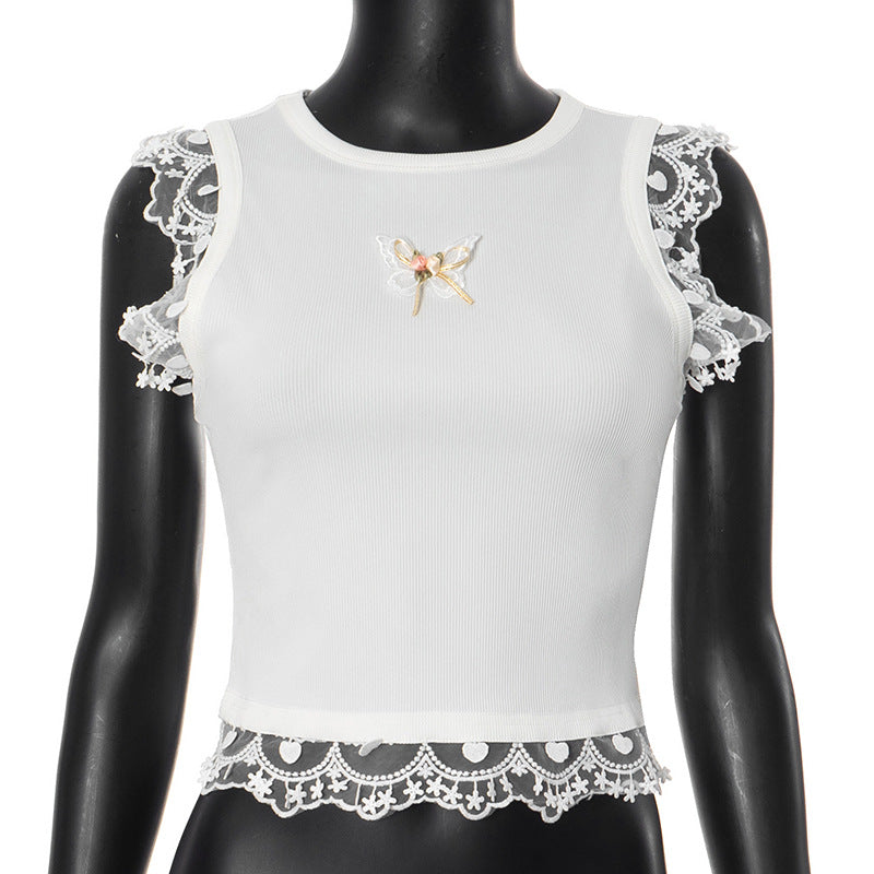 Lace Flower Crop Top