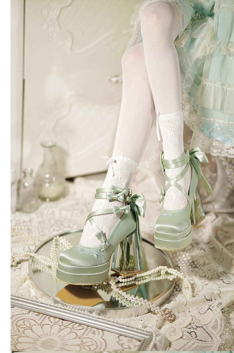 Glass Flower House Lolita High Heels