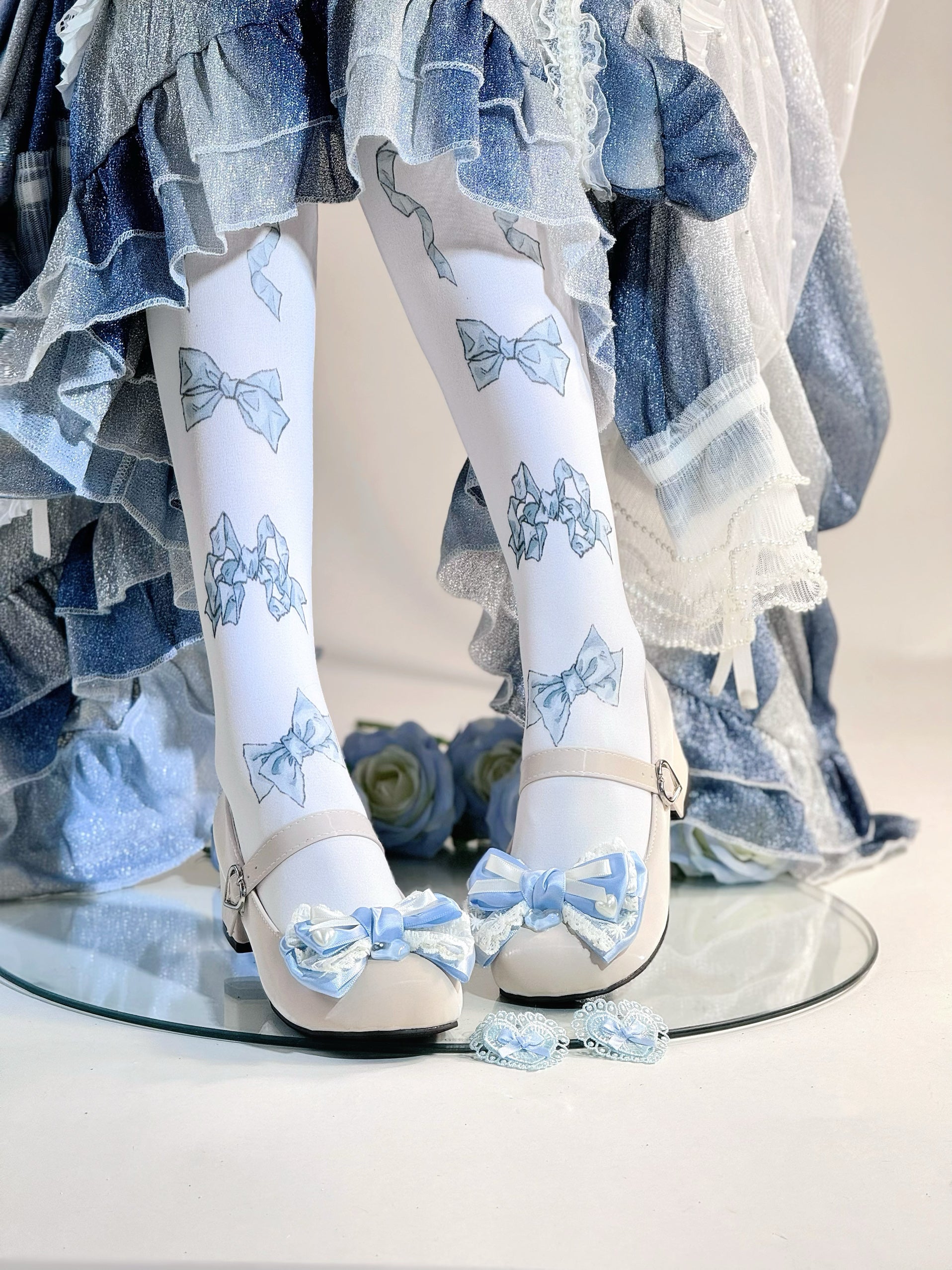 Cream Sweetheart Cat Eyelid Lolita Shoes