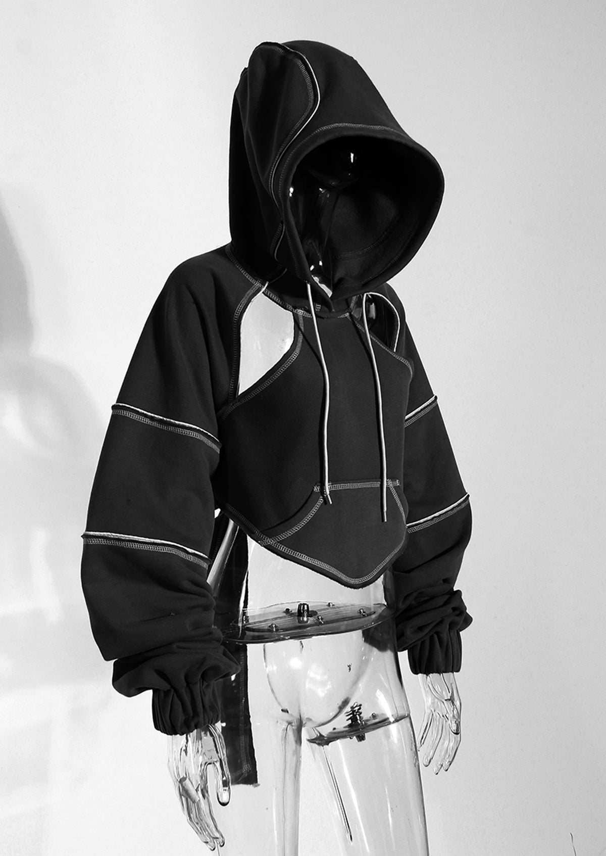 Acubi Street Hollow Stacking Hooded Sweatshirt