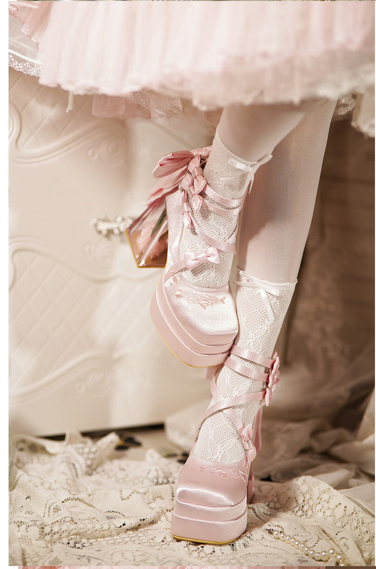 Glass Flower House Lolita High Heels