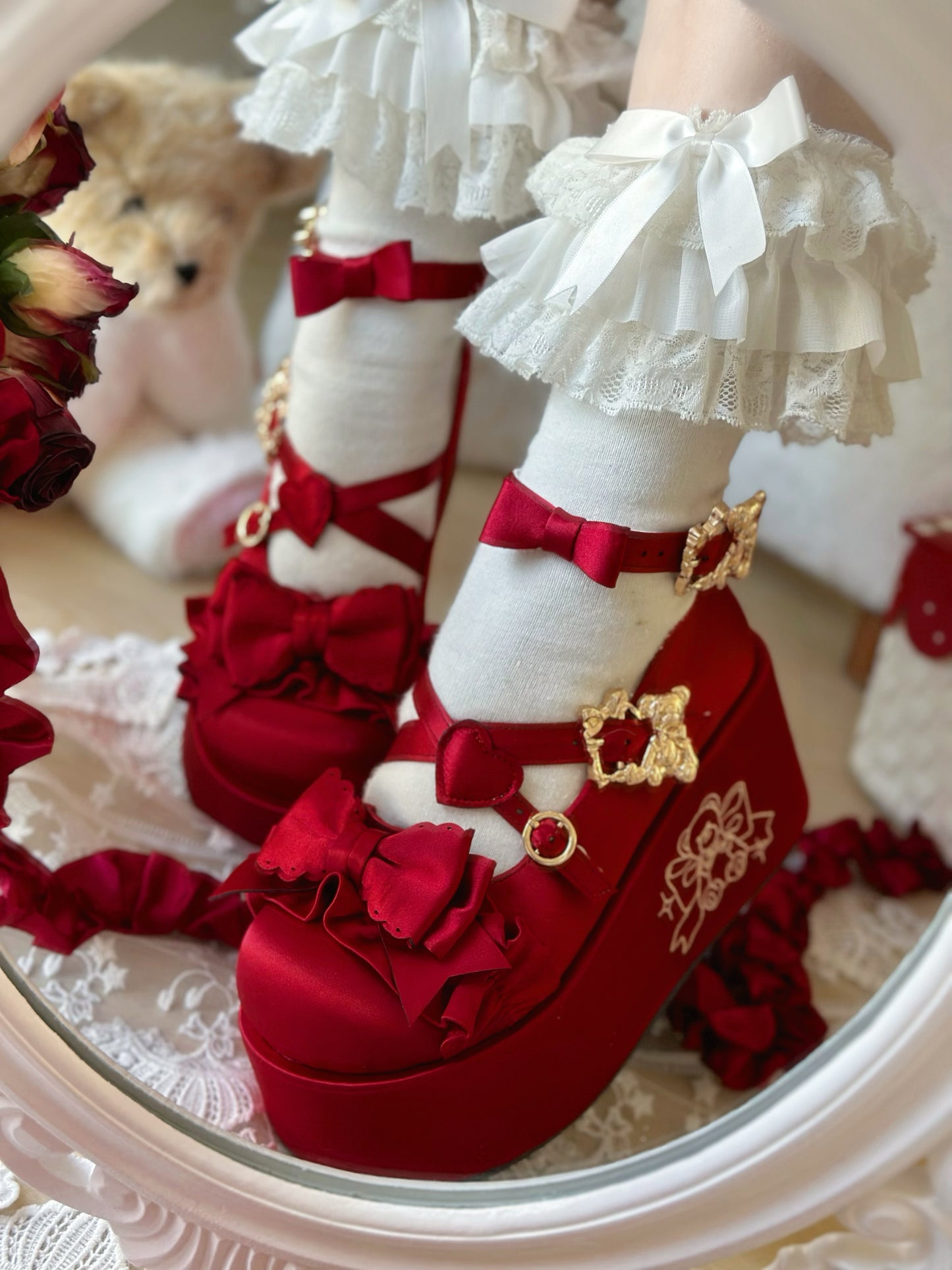 Doll-like Satin Platform Lolita Shoes