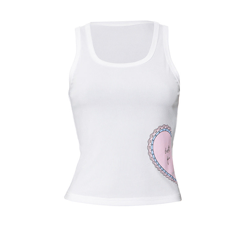 Half Heart Printed Top