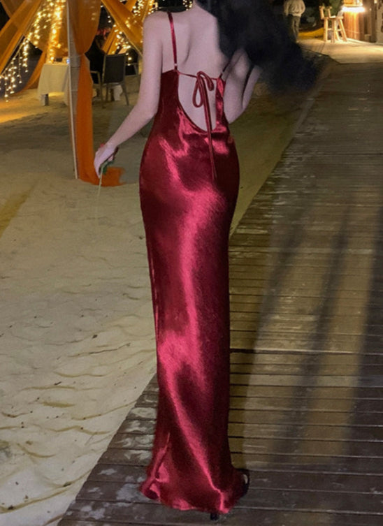 Retro Burgundy Prom Dress