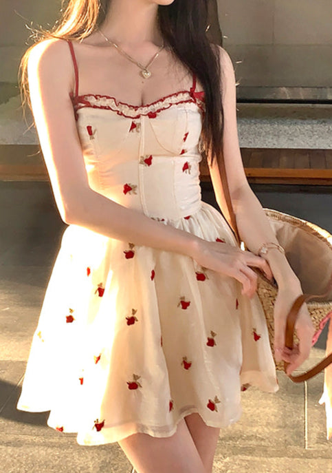 French Red Rose Suspender Dress