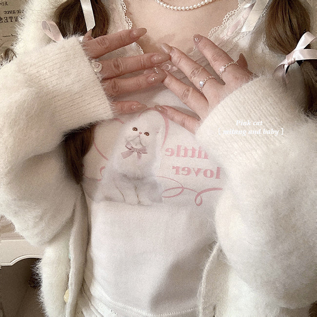 Soft Lace Cat T-shirt