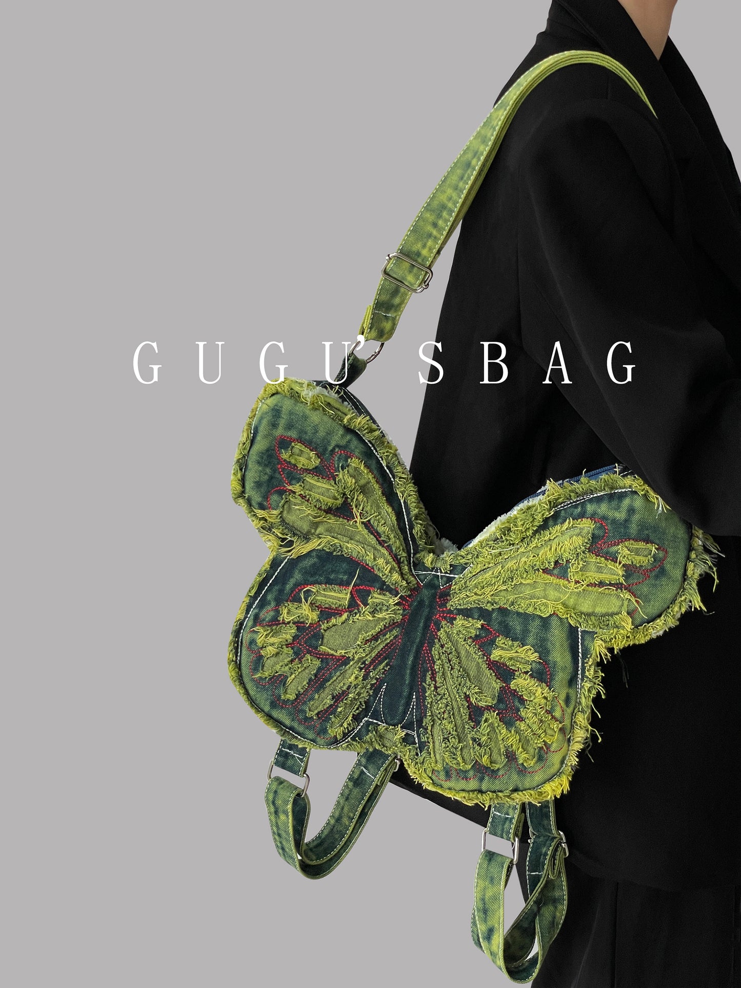 Fairy Grunge Butterfly Embroidery Backpack
