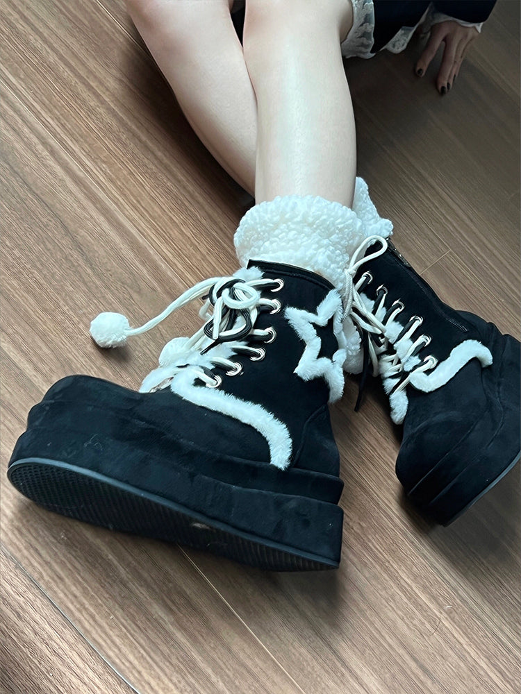 Fur Star Thick-soled snow boots