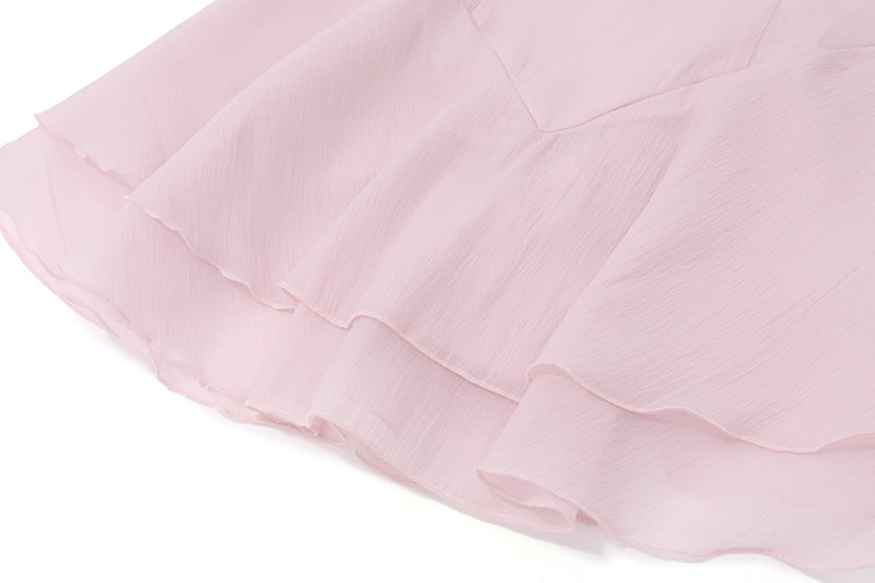 Ruffled Off-shoulder Long-sleeved Coquette Dress