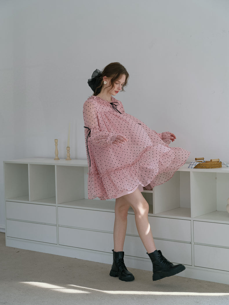 Pink Polka Dot Doll Dress