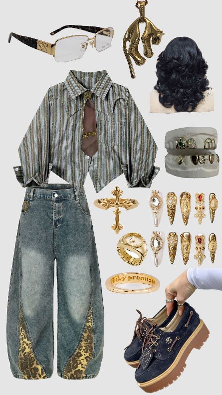 Preppy striped cropped long-sleeve shirt