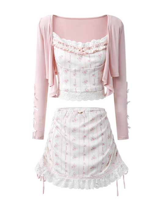Ballet French Lace Three-piece Coord