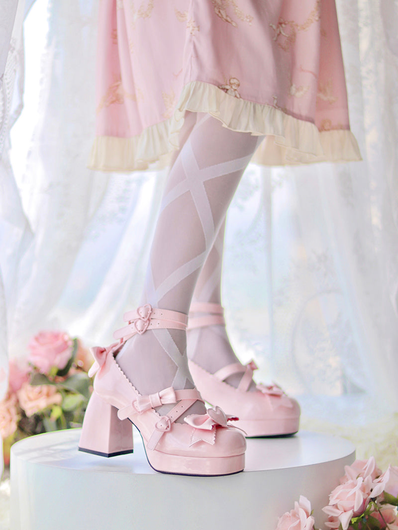 Bows Straps Buckle Platform Shoes