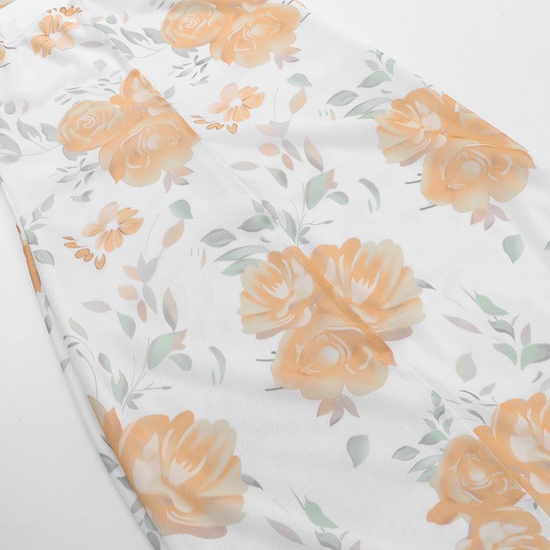 Floral Mesh Suspender Dress