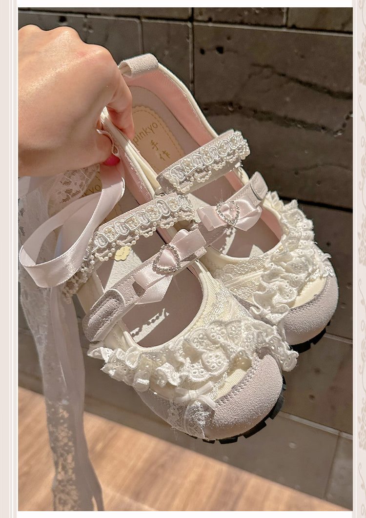 French Lace Ballet Shoes