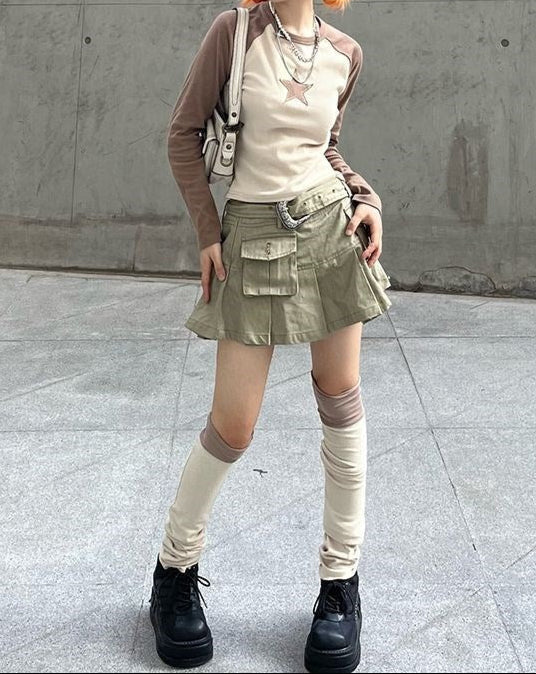 Acubi Street Retro Star Long-sleeved Top