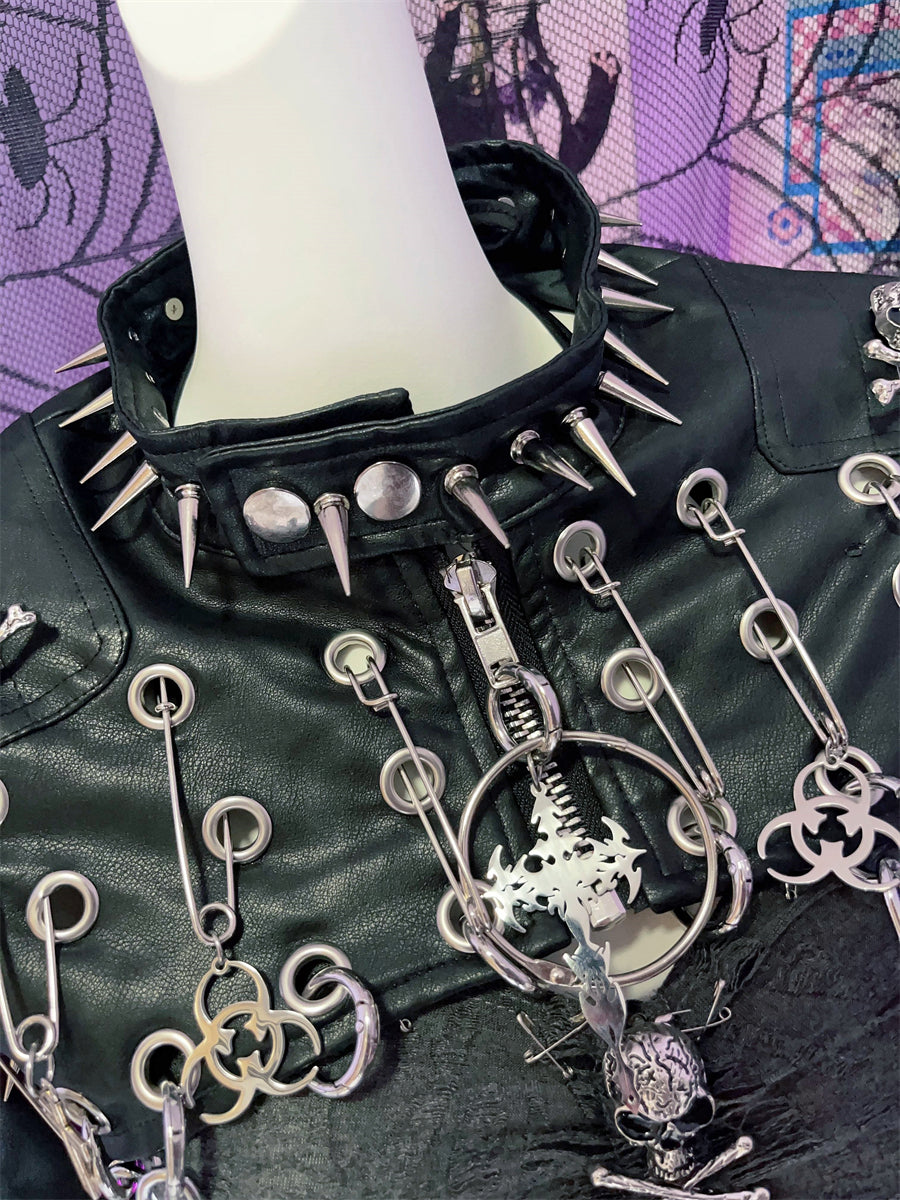 Punk Rivets Leather Jacket