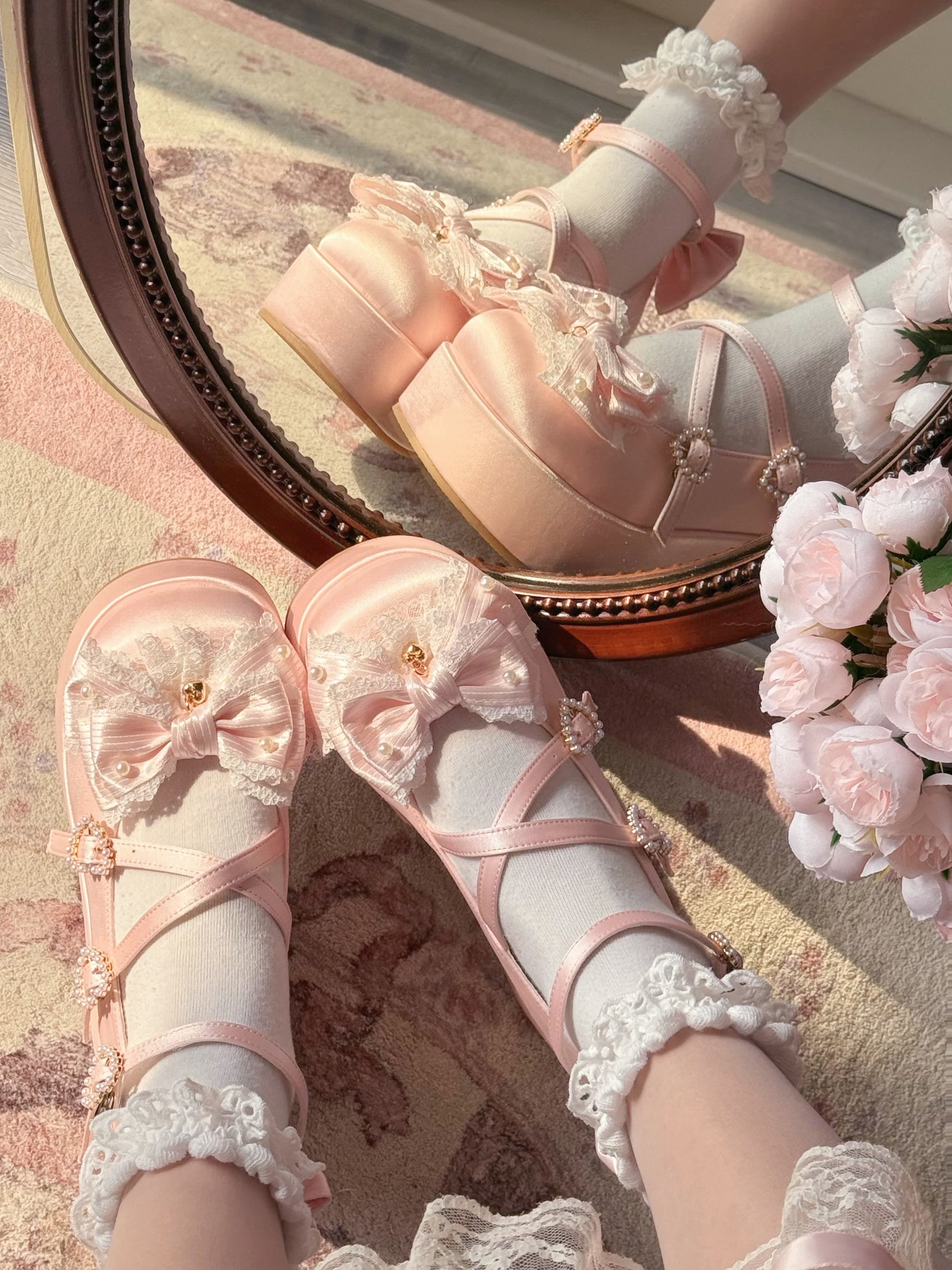 Chanson Cream Thick Sole Lolita Shoes
