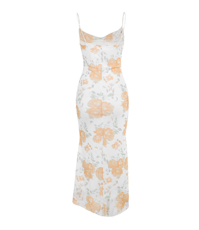 Floral Mesh Suspender Dress