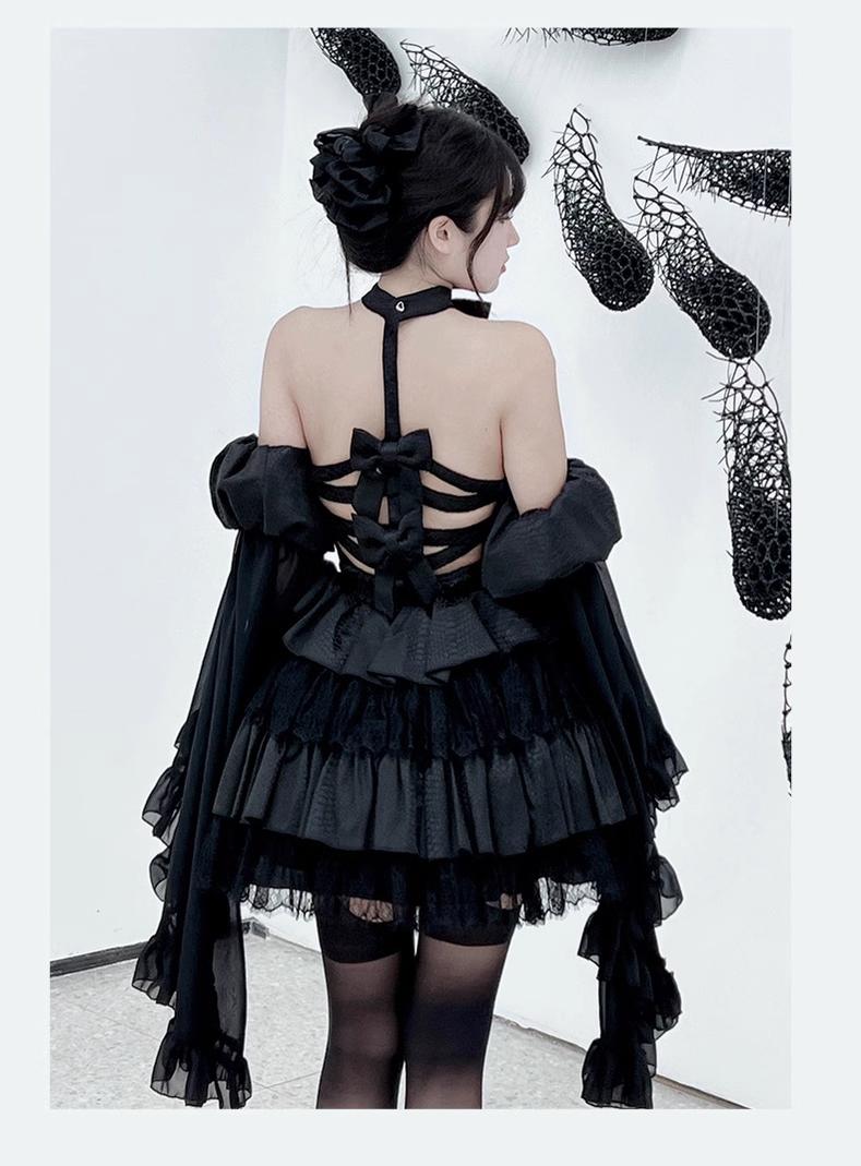 Gothic Lolita JSK Dress Snake Print Slimming Backless Dress