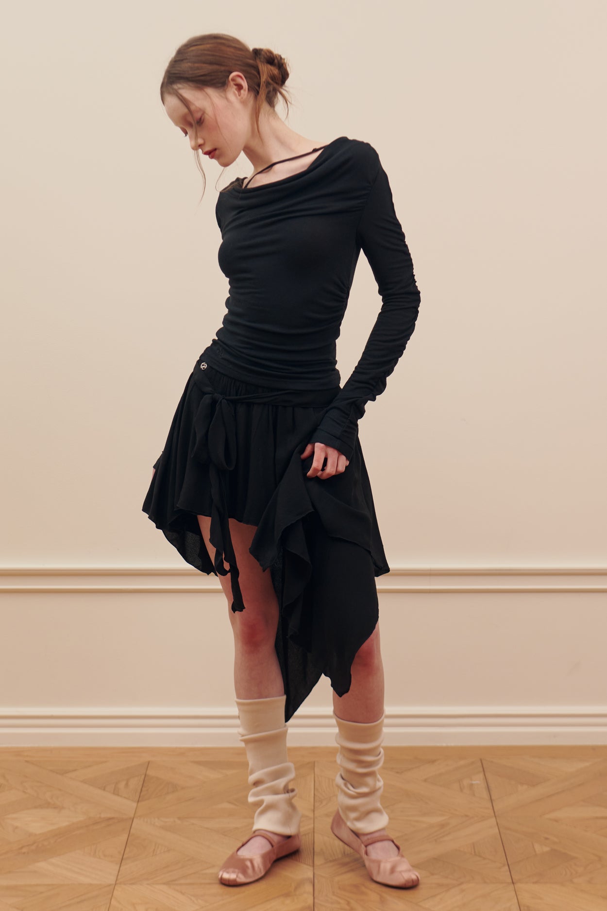 Ballet Strap Irregular Skirt