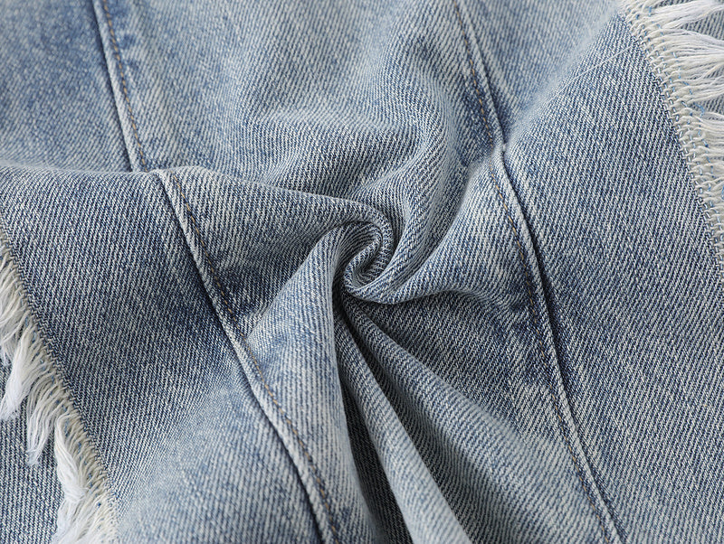 Grunge Splicing Raw Edge Baggy Jeans