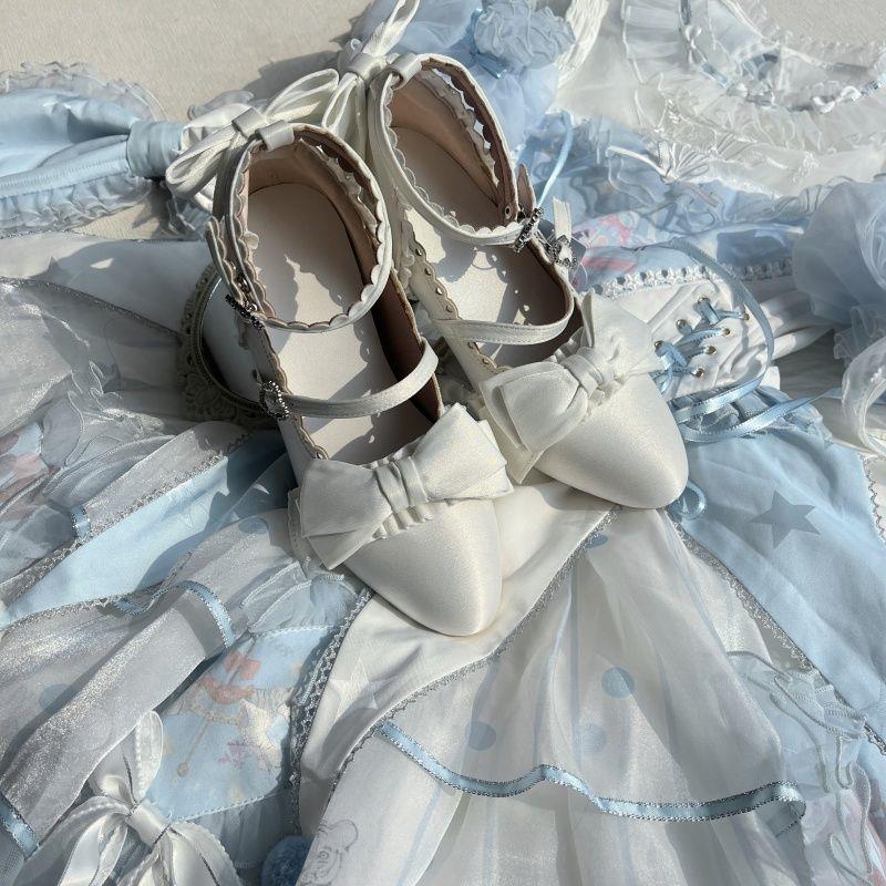 Ruffled Bows Leather Princess Shoes