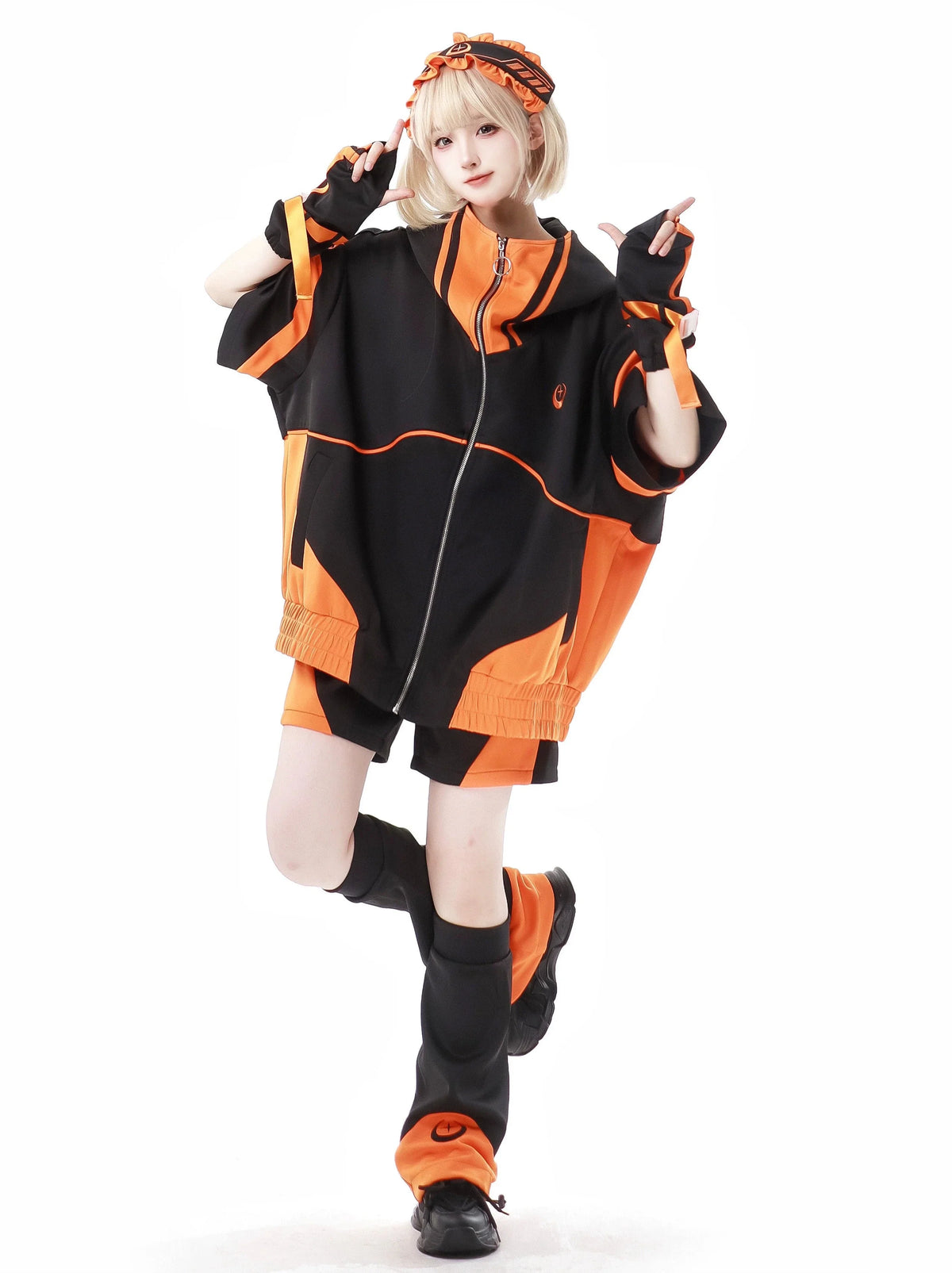 Sporty Cyber Subculture Complete Set Orange and black large full set
