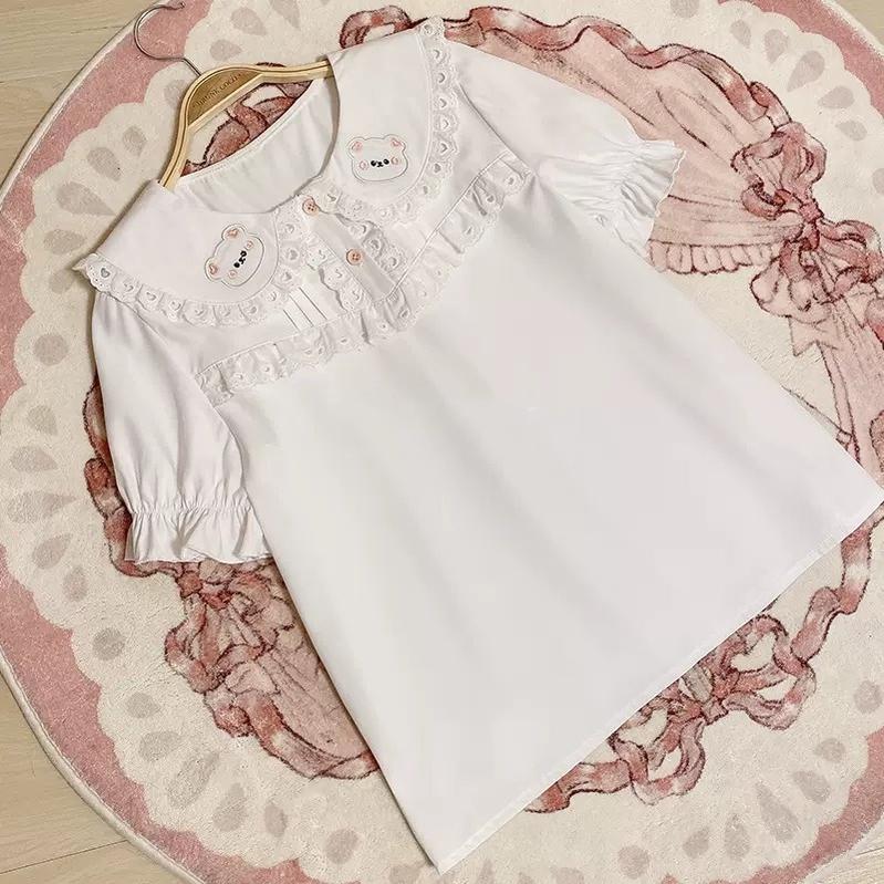 Kawaii Lolita JSK white short sleeve blouse