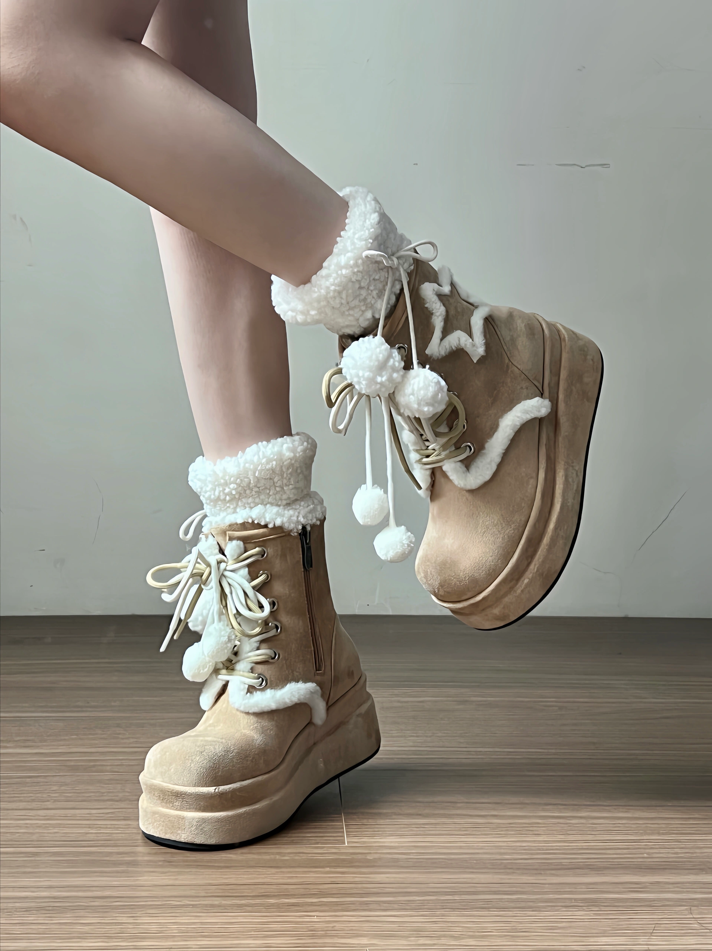 Fur Star Thick-soled snow boots