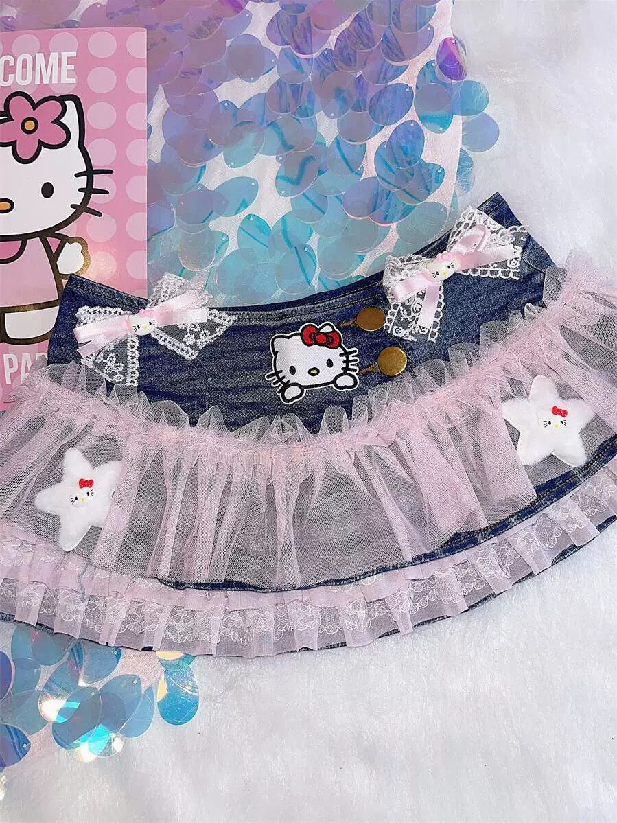 Cute denim skirt