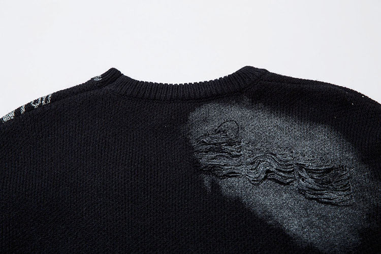 Grunge Gradient Chain Sweater