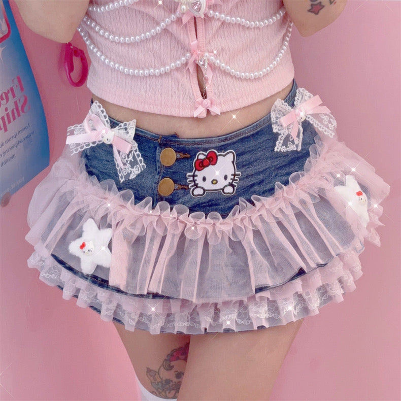 Cute denim skirt