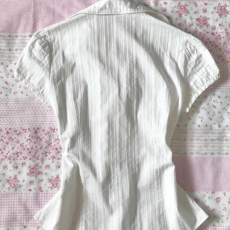 Retro Ruffled Short-sleeved Top