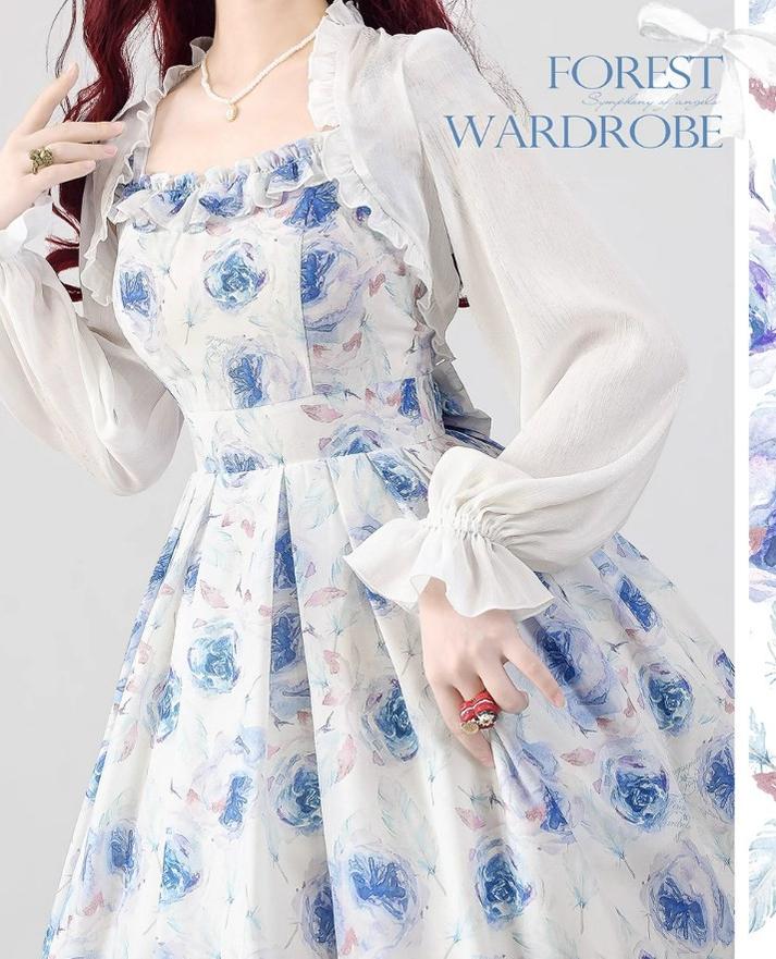 Vintage Lolita JSK Dress Summer Thin Dress