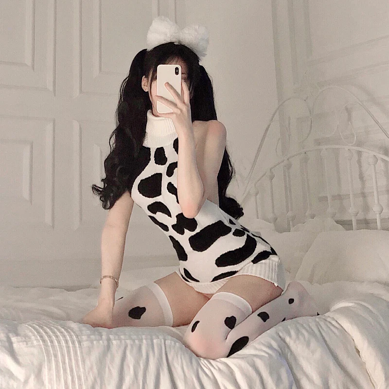 Cow sweater dress