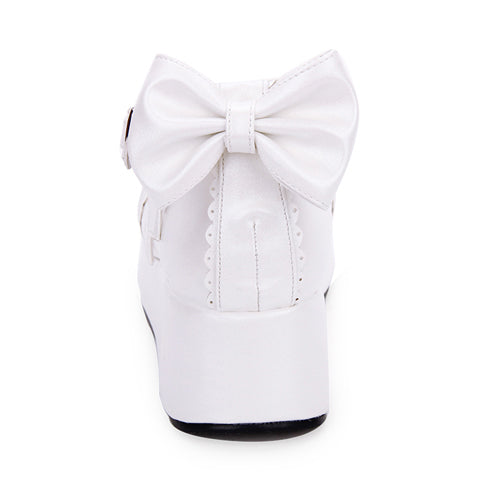 Cute Round Toe Shallow Mouth Bowknot Middle Heels Lolita Shoes
