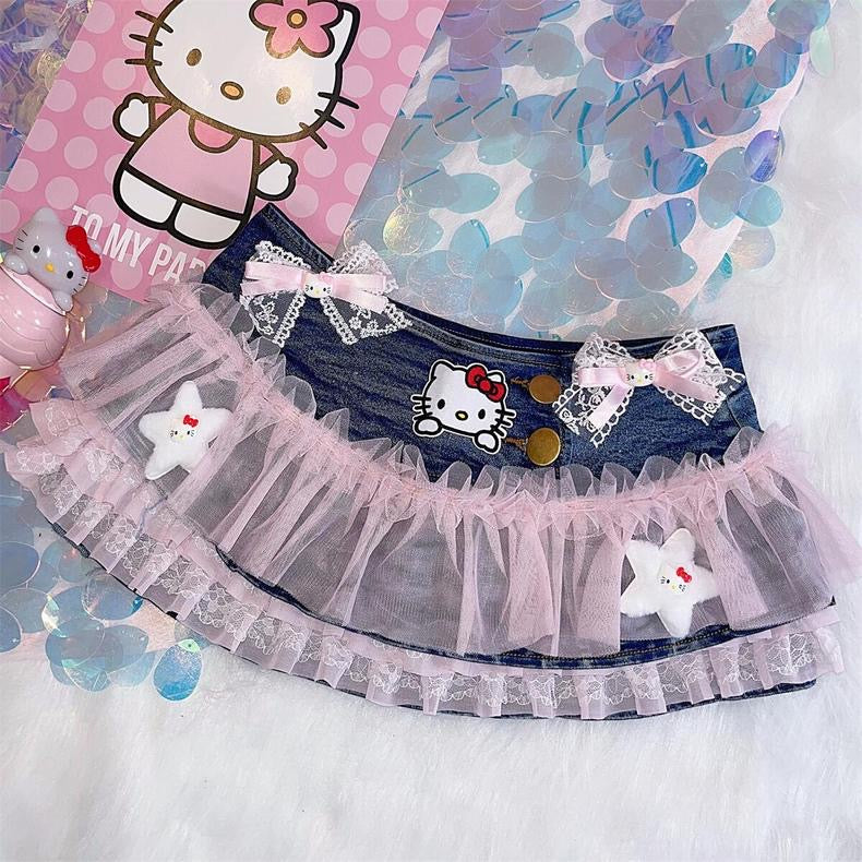 Cute denim skirt