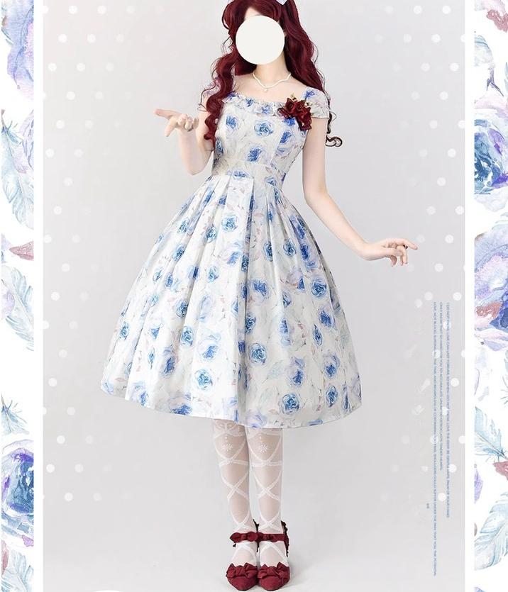 Vintage Lolita JSK Dress Summer Thin Dress